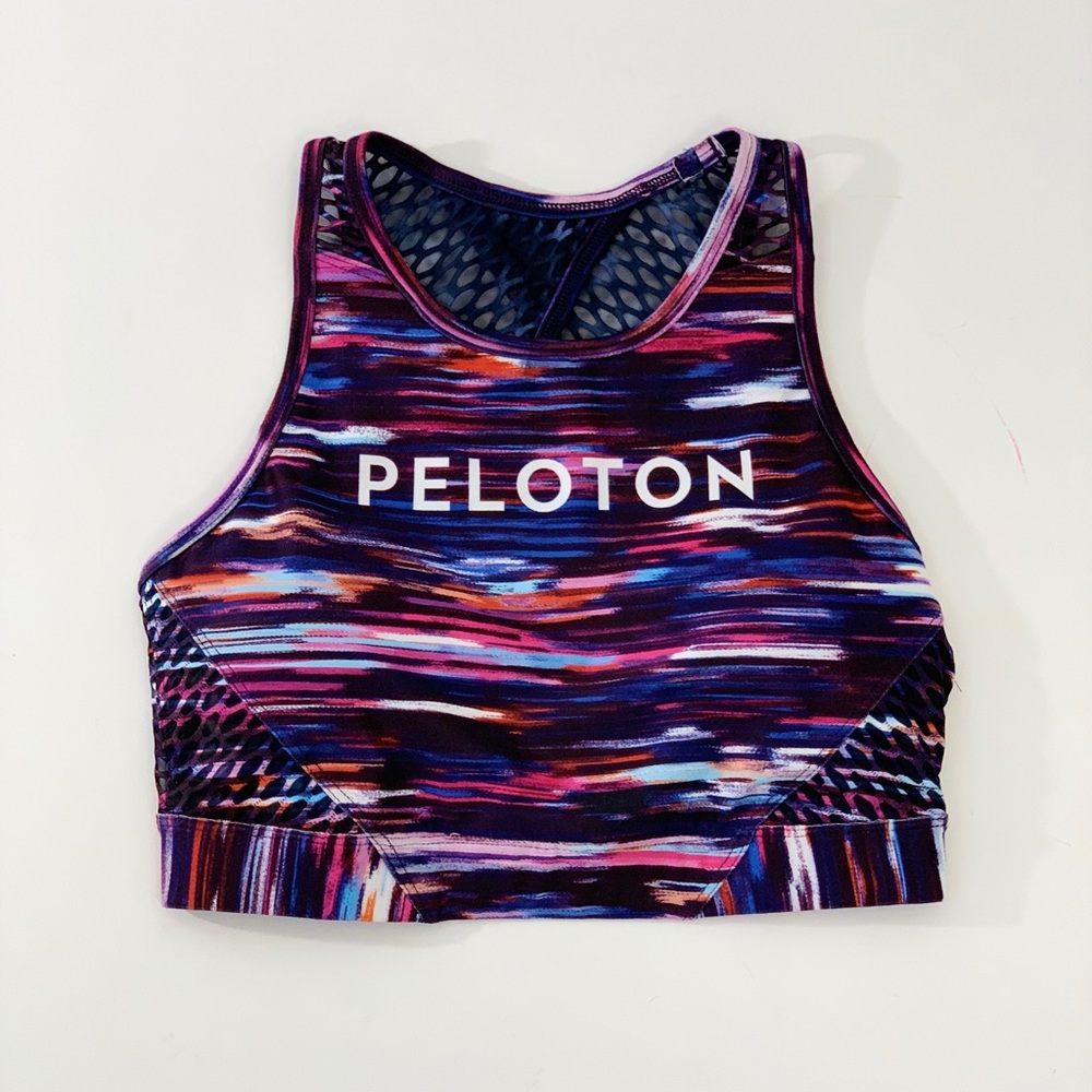 Peloton X WITH Melody Printed High Neck Sports Bra Sz S - Picture 2 of 14